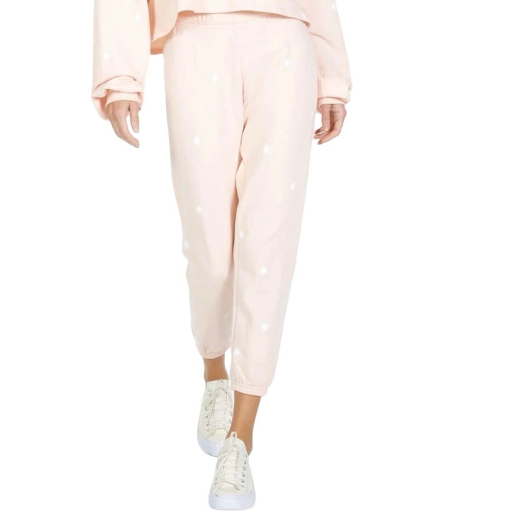 NWT MICHAEL LAUREN - NATE CROP SWEATPANT MINI SUNS - PEACHY - XS